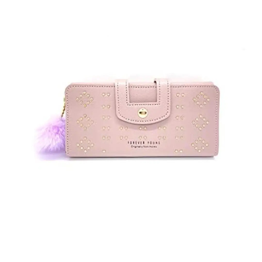 Heart Stealer Ladies Three-Fold Purse/Wallets/Clutch Bags/ Coin Purse Card Holder/Soft Pu Leather(Peach Colour)