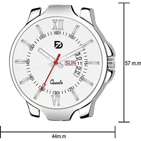 Fastdeals Analogue White Dial Day and Date Boy's and Men's Watch