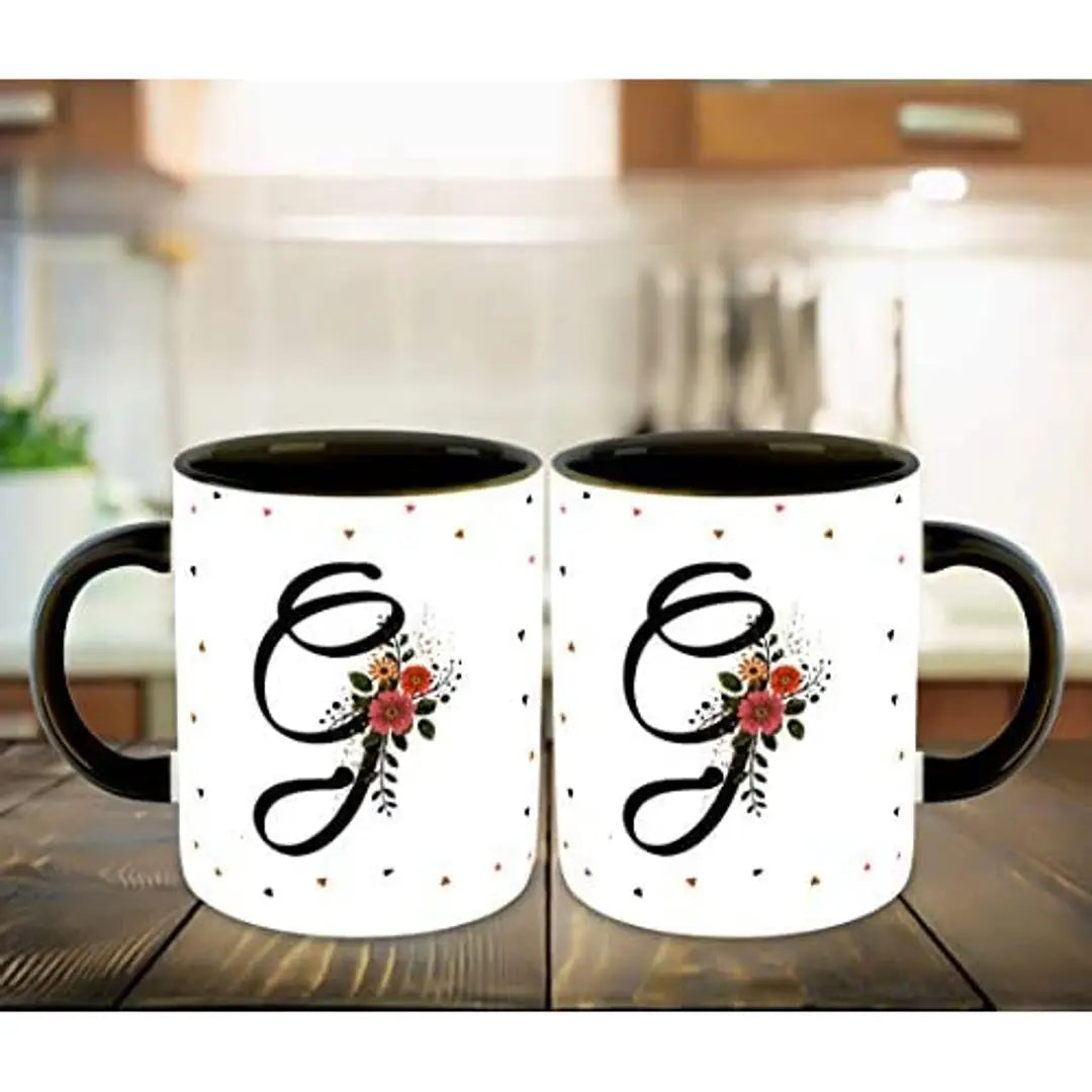 Whats Your Kick? (CSK) - Letter G Name Initial Alphabet Inspiration Printed Black Inner Ceramic Coffee Mug and Tea Mug - Birthday | Anniversary (Multi 7)