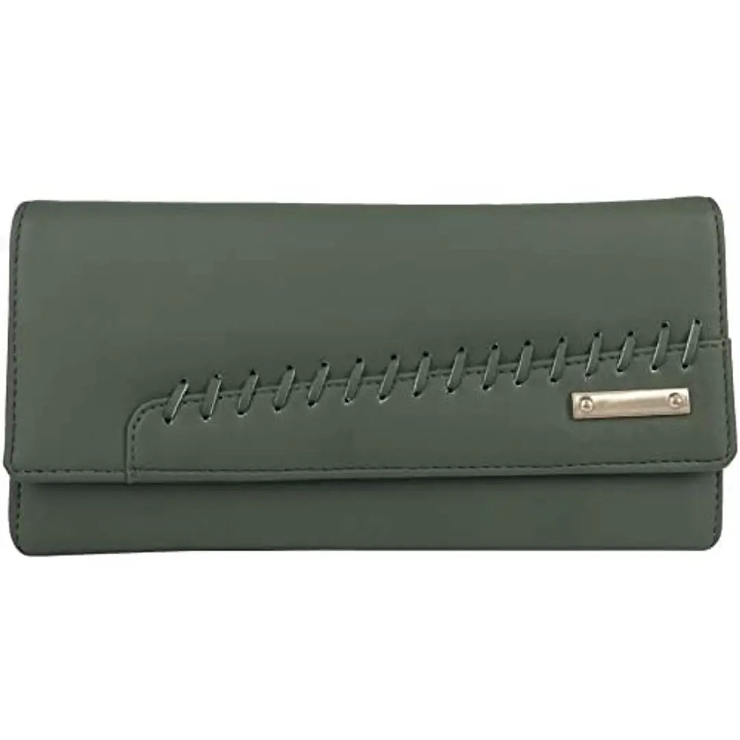 Women and Girls Synthetic Faux-leather Hand Clutch Cum Mobile Hand wallet (ARFC-1802GREEN)