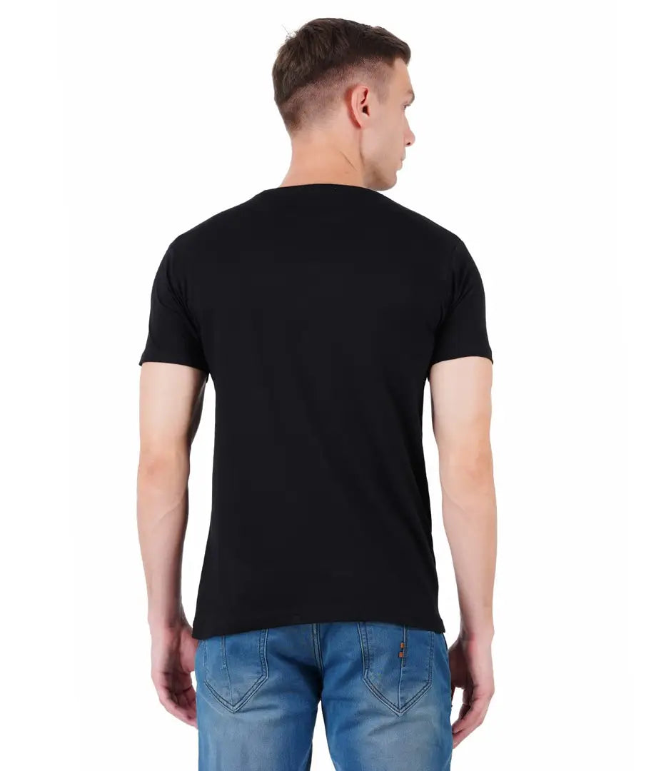 BET Men Premium Cotton Round Neck Printed T-Shirt Black