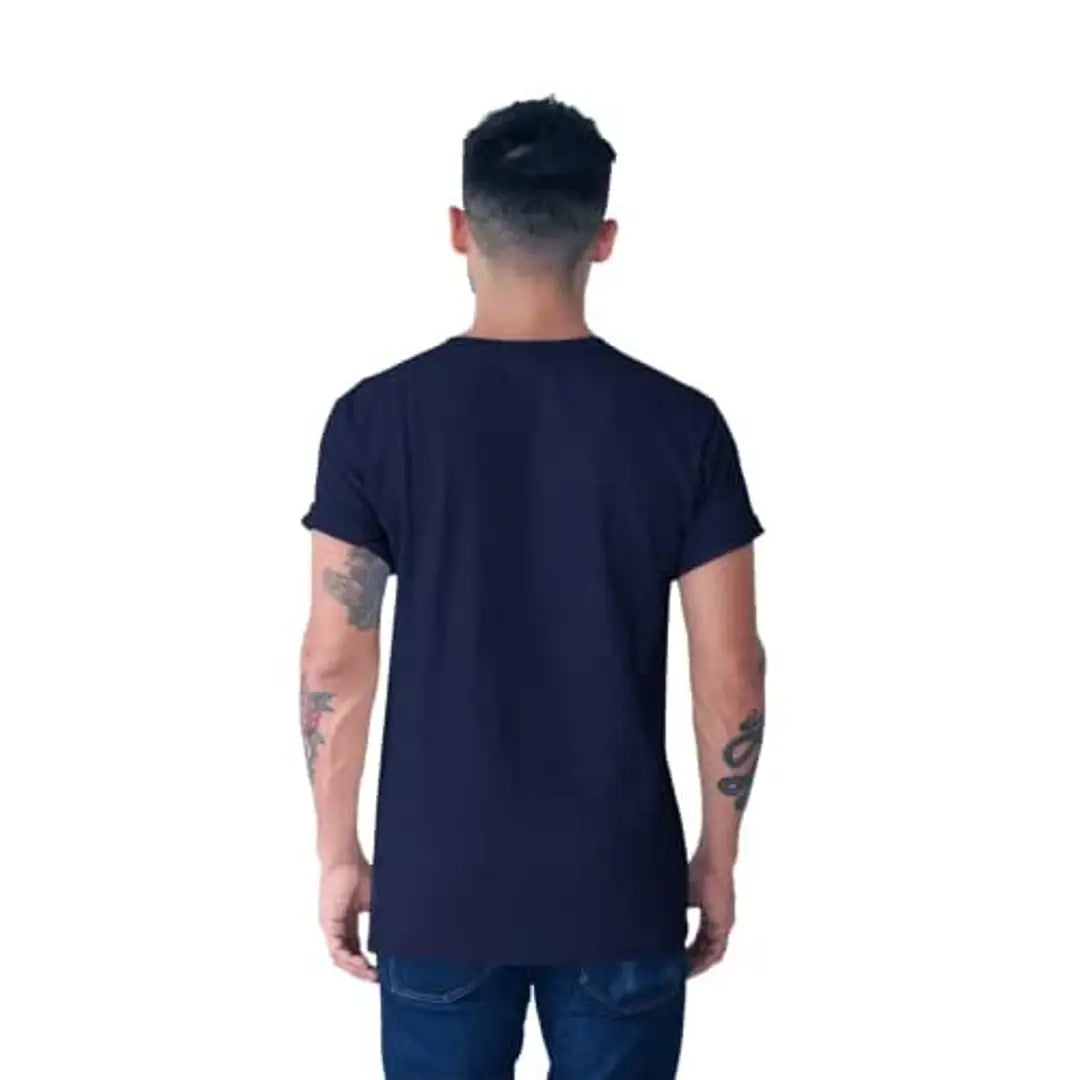 satyuga Men's Cotton T-Shirt - Round Neck, Half Sleeves, Printed Navy Blue X-Large, Casual Wear Tees for Men (Simpson Beer Mug)