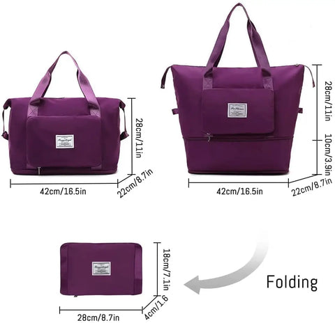 Lightniing Hammerz Nylon 285 Cms Travel Duffle Bag Expandable Folding Travel Bag for Women   Lightweight Waterproof Carry Luggage Bag for Travel (Wine)