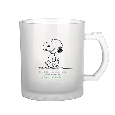 Morons Originals Snoopy Dog Quotes --- Frosted Glass Coffee Mug -- Printed Coffee Mug --11Oz Printed Coffee Mug -- 330ml, Pack of 1 (D6)