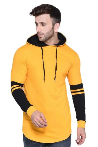 RiseMax Striped Cotton Blend M25 Full Sleeve Hoodie Regular Fit T-Shirt for Men