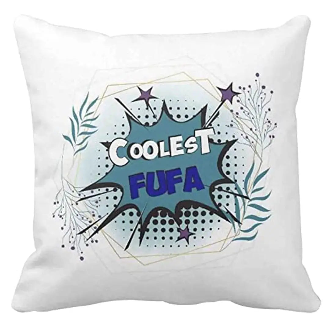 Designer Unicorn Printed Couple Cushion Cover with Filler, Coolest Fufa 12X12 inches
