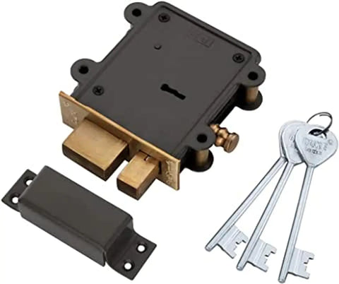 Central Door Lock for Home Main Door with 3 Pin Cylinder Keys and Bullet DeadBolts | Operated from Both Side of The Door | Slim Design, Small Size Pocket Friendly Keys (3Keys)