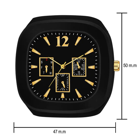 Stylish Black Silicone Analog Watches For Men Pack Of 2