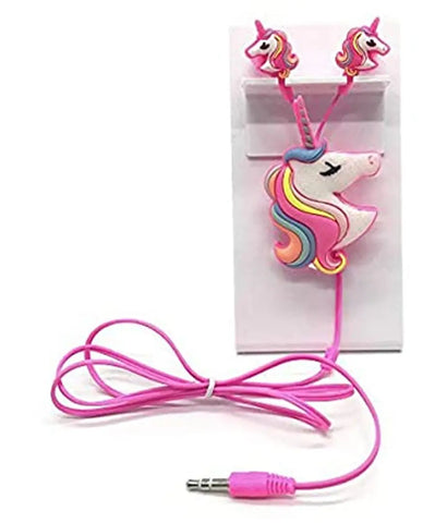 LJC Unicorn Earphones for Kids Built Material for Kids| Amazing Sound Quality Pink