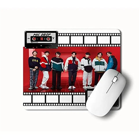 NH10 DESIGNS BTS Logo BTS Members Printed Non Slip Rubber Rectangular Gaming (22x18) Cm Mousepad for Laptop, PC, Computer, Desktop, Home & Office, Anti Skid Base BTS Mouse Pad- BTSRMP 15