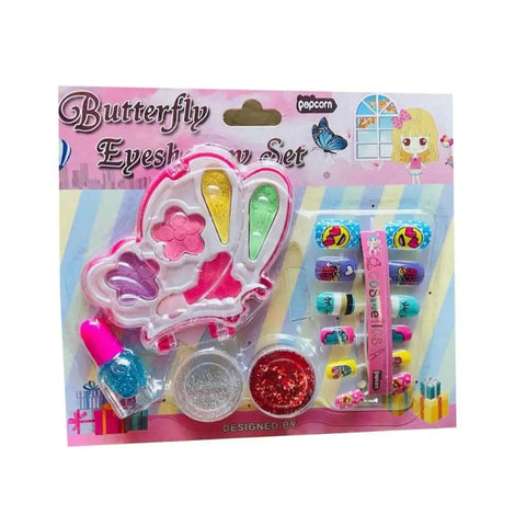 LJC Combo of Nail Art Kit With Eye shadaw and 10 Clips of ice-cream For Girls