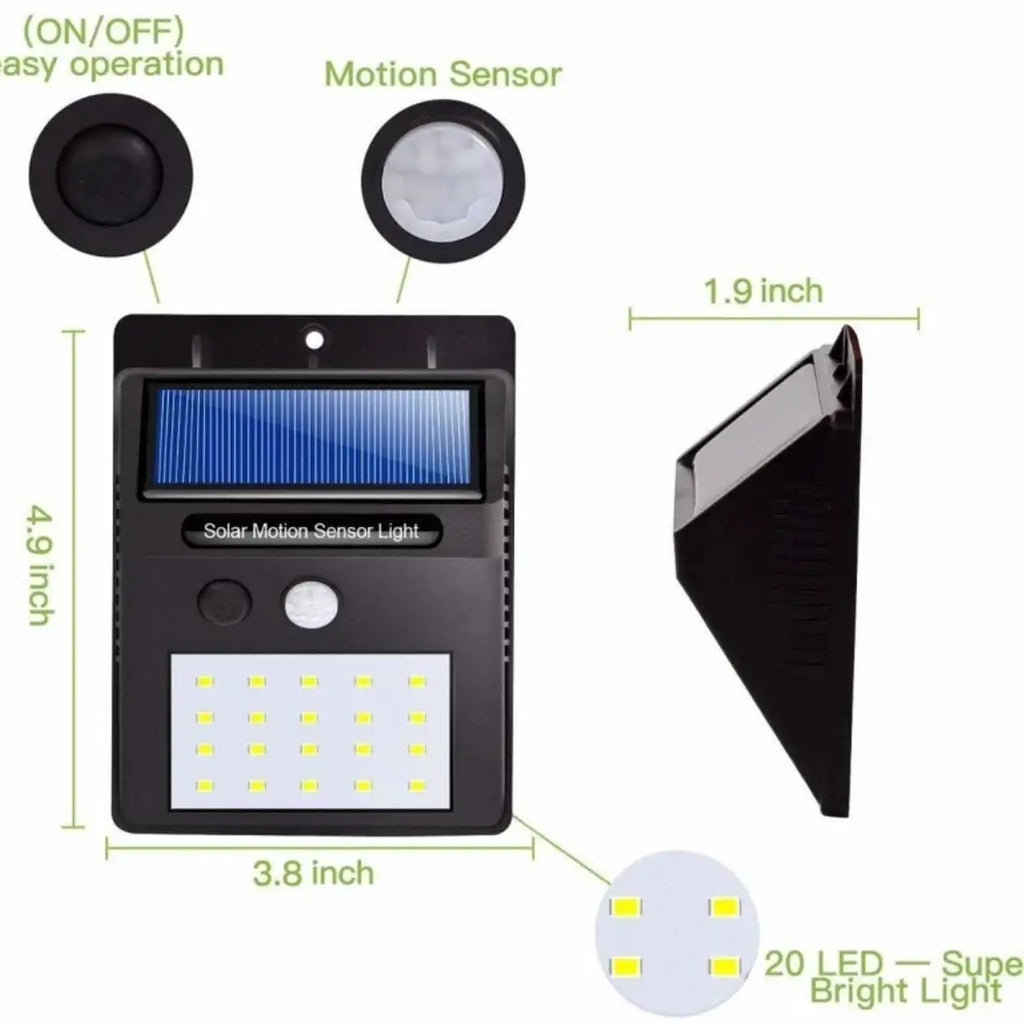 20 LED Solar Motion Sensor Light,Outdoor Weatherproof for Driveway Garden Path Yard (Pack Of 9) Solar Light Set