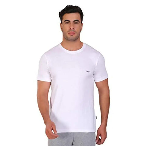 HiFlyers Solid Men Round Neck White T-Shirt