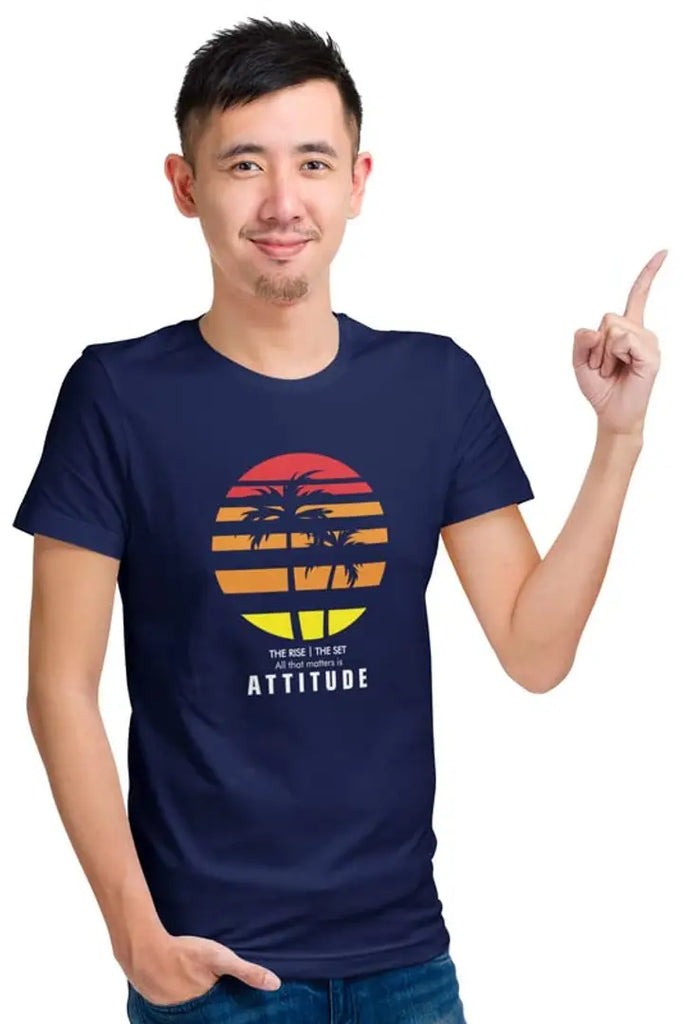 Tshirts Buddy Men's Half Sleeve Printed Round Neck Premium Cotton Tshirts - Attitude