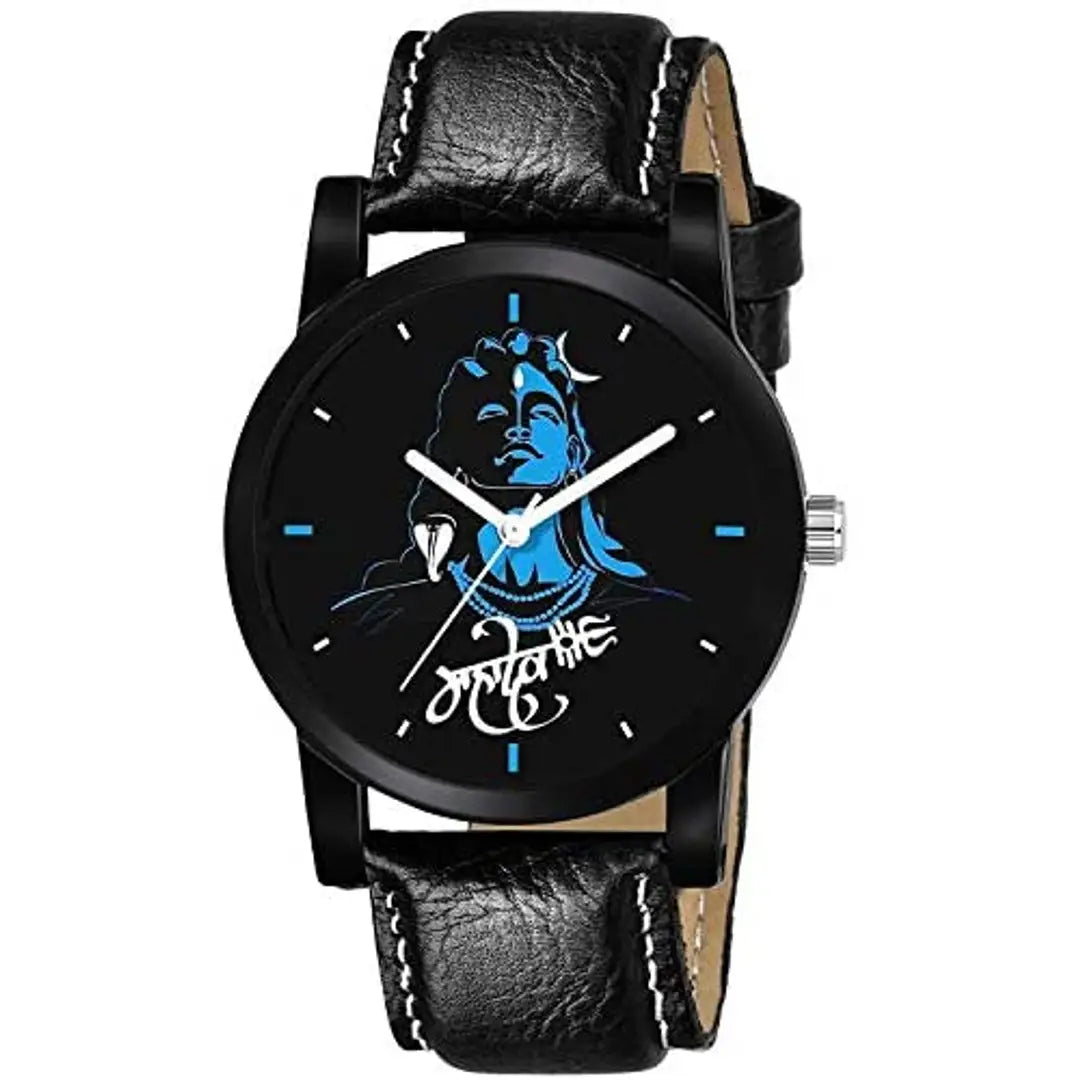 H 152 Premium Range and Attractive Look  Black Colour Dial  Black Colour Genuine Leather Analog Watch for Men