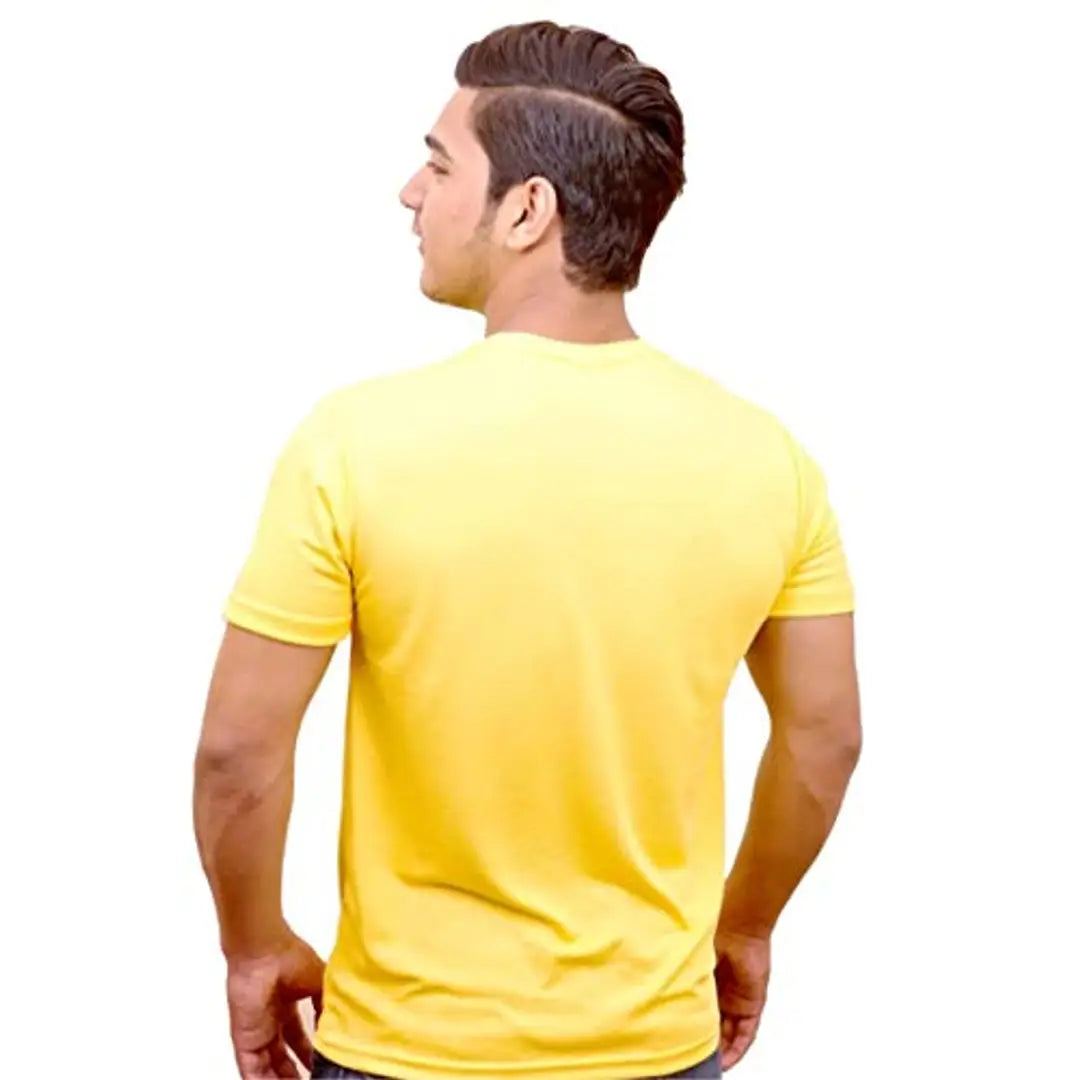 Himshikhar Fashions ||Round/Crew Neck Pahadi Quote Printed T-Shirt | 100% Polyester T-Shirt | Yellow Color
