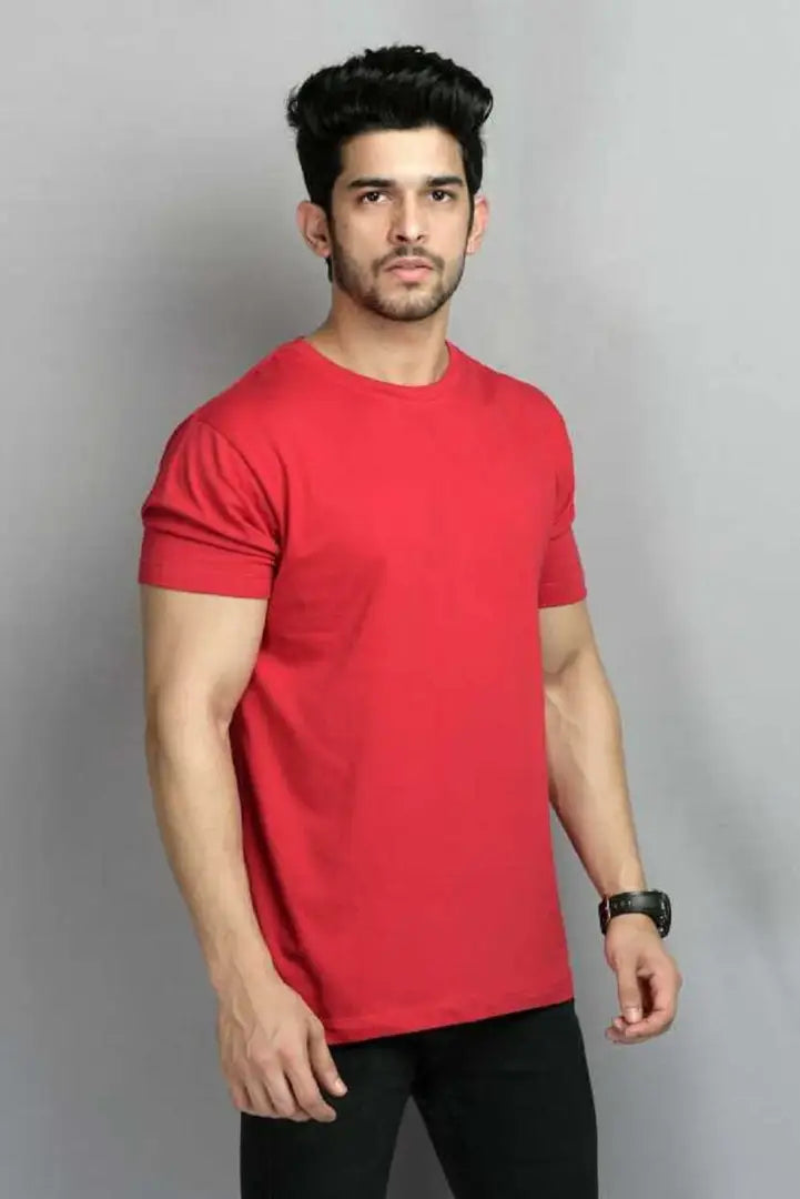 RiseMax Cotton Blend Half Sleeve Round Neck Regular Fit T-Shirt for Men