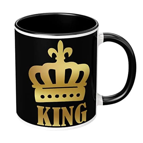 NH10 DESIGNS King Golden Crown Printed Mug For Birthday Gift Wedding Anniversary For Couples Husband Boyfriend Friend Boys Mug For Valentine Gift (Microwave Safe Ceramic Tea Coffee Mug-350ml) - CP3TM 76