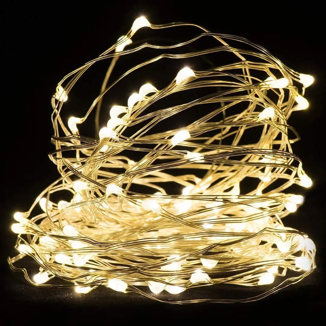 Beauty lights LTETTES 10 Meters 100 LED Silver Wire Warm White USB Powered Copper Wire Decorative Fairy String Lights (10MUSBSWW) Corded Electric