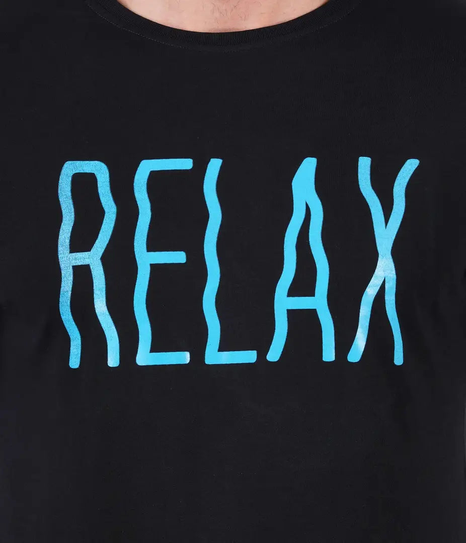 BET Men Premium Cotton Round Neck Printed T-Shirt Black