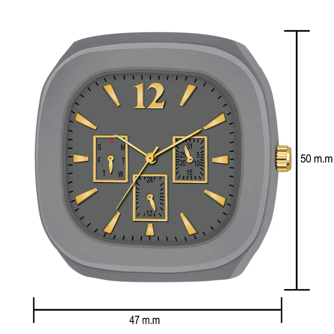 Stylish Grey Silicone Analog Watches For Men Pack Of 2