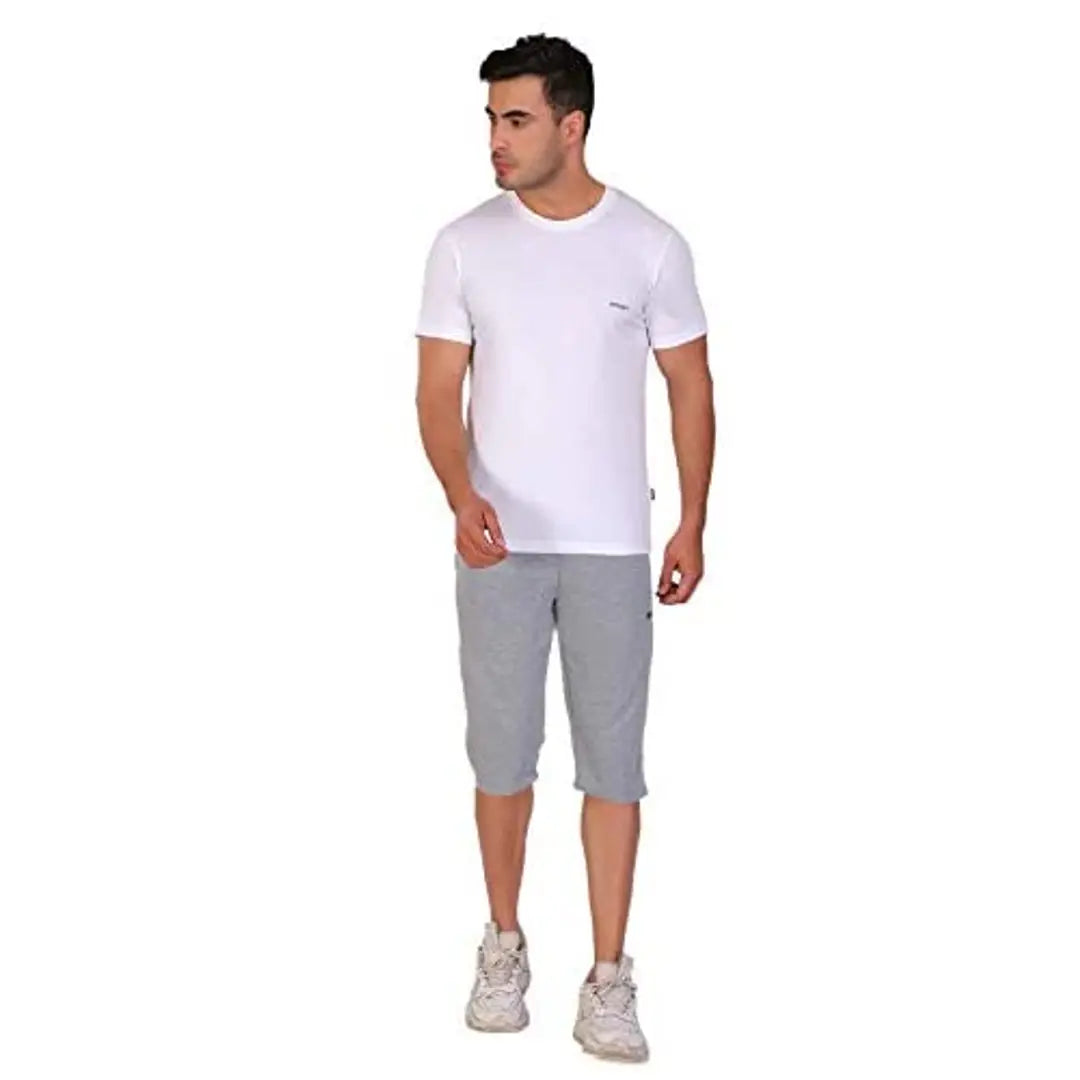 HiFlyers Solid Men Round Neck White T-Shirt