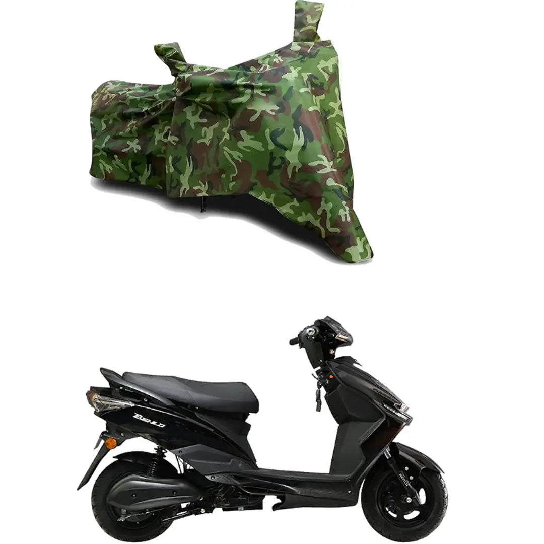 GLAMND-100% Dustproof Bike Scooty Two Wheeler Body Cover Compatible For Benling Falcon LA Water Resistance  Waterproof UV Protection Indor Outdor Parking With All Varients[Militry GMJ]