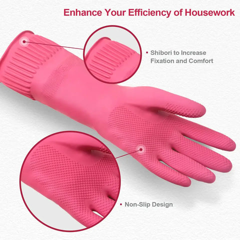 Long Slevees Rubber Washable Reuseble Hand Garden Kitchen Bathroom Toilet Cleaning Gloves GL-44