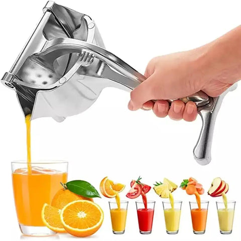 Manual Hand Press Fruit Juicer Heavy Quality With Detachable Lever And Removable Aluminum Manual Lime Juicer Hand Juicer, Juicer Instant, Orange Juicer, Steel Handle Juicer, Fruit Juicer (Aluminum, Silver Color)