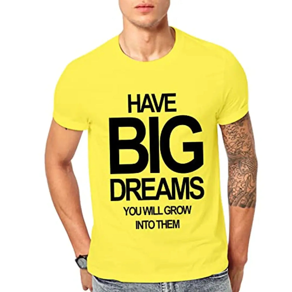 Ghantababajika have big dreams yellow Round Neck Half Sleeves t-shirt