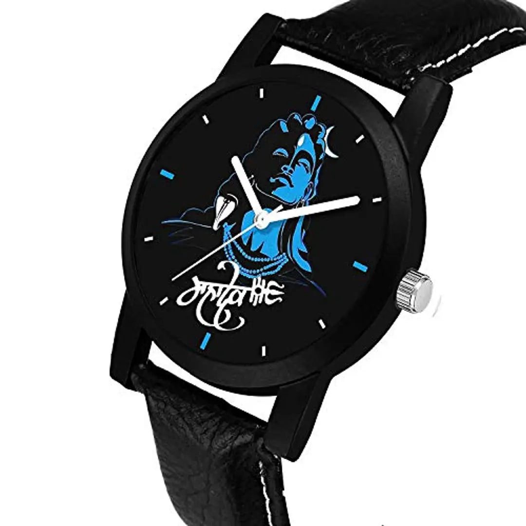 H 152 Premium Range and Attractive Look  Black Colour Dial  Black Colour Genuine Leather Analog Watch for Men