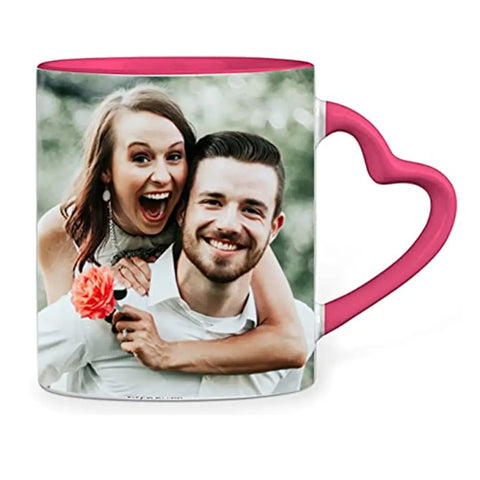 Himshikhar Customized Photo Quote Printed Item (Pink Heart Shape Cushion Pillow)