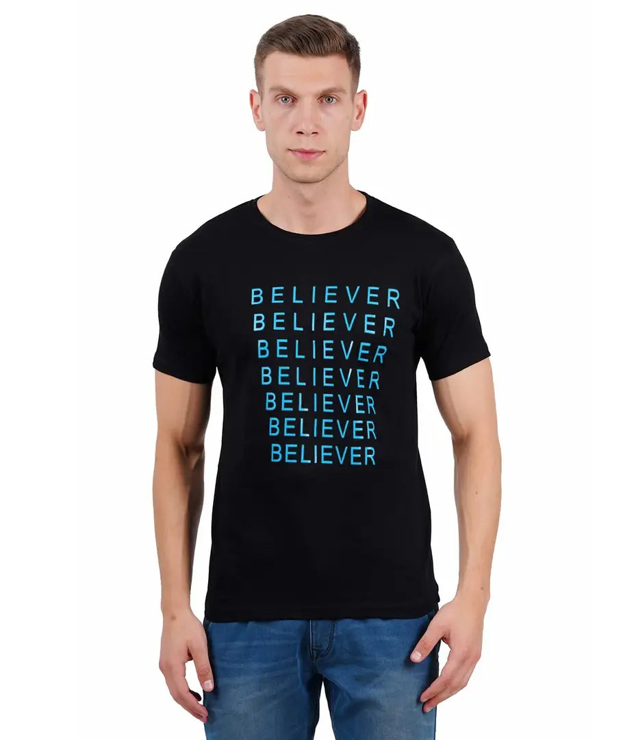 BET Men Premium Cotton Round Neck Printed T-Shirt Black