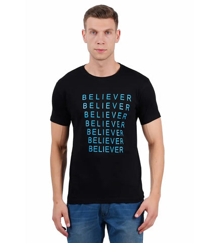 BET Men Premium Cotton Round Neck Printed T-Shirt Black