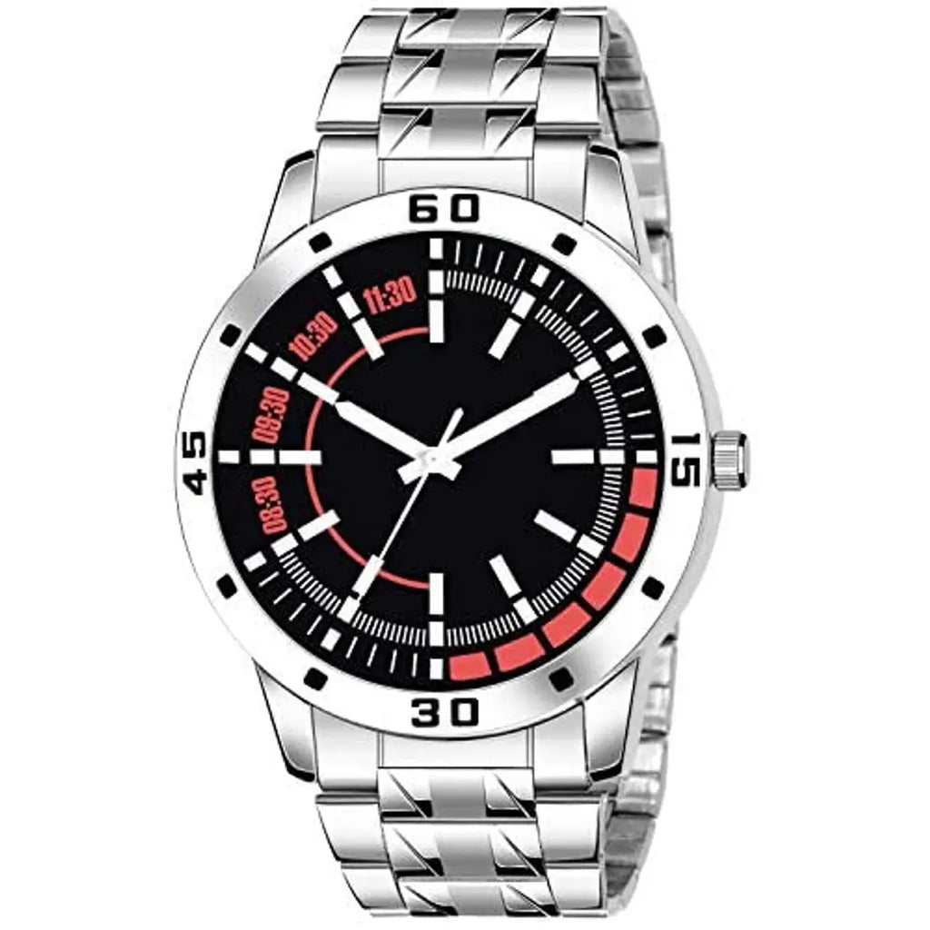 Happy Khajana H 26 Premium Range and Attractive Look  Black Colour Dial  Silver Colour Stainless Steel Analog Watch for Men