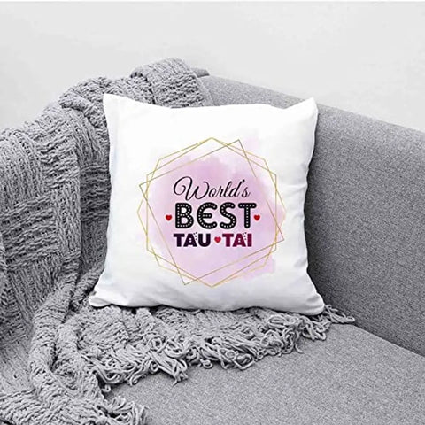Designer Unicorn Printed Couple Cushion Covers with fillers, World's Best Tau Tai 12X12 inches