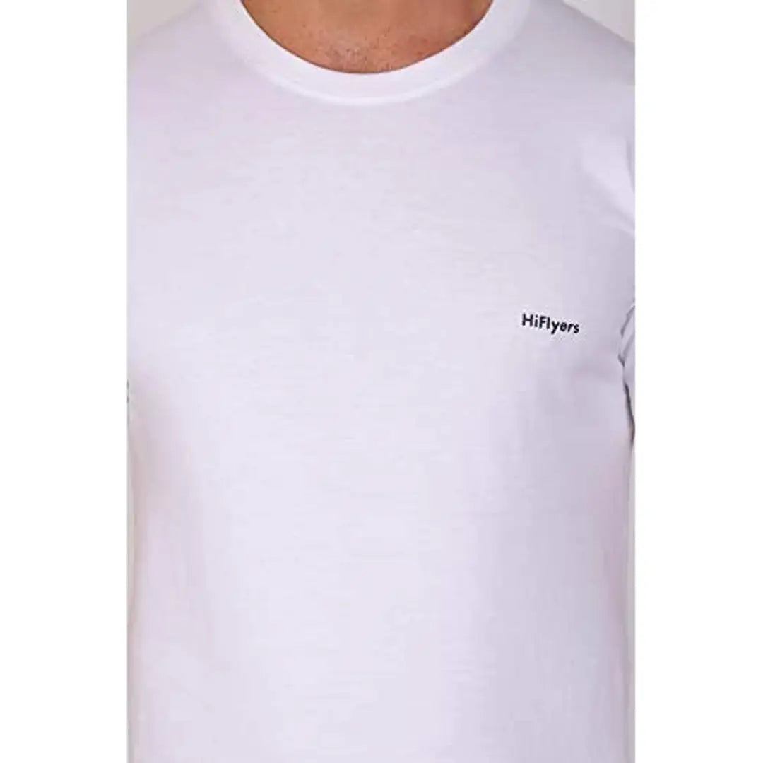 HiFlyers Solid Men Round Neck White T-Shirt