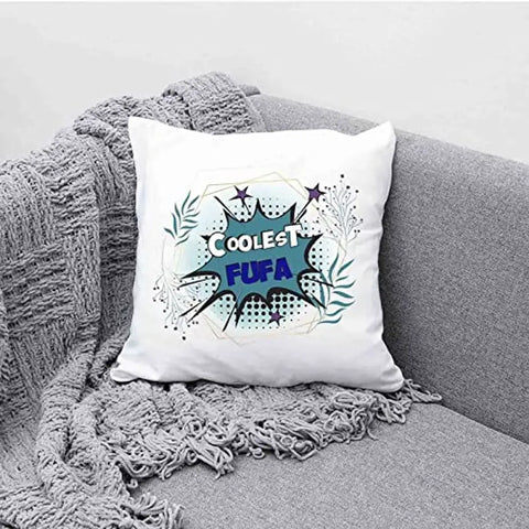 Designer Unicorn Printed Couple Cushion Cover with Filler, Coolest Fufa 12X12 inches