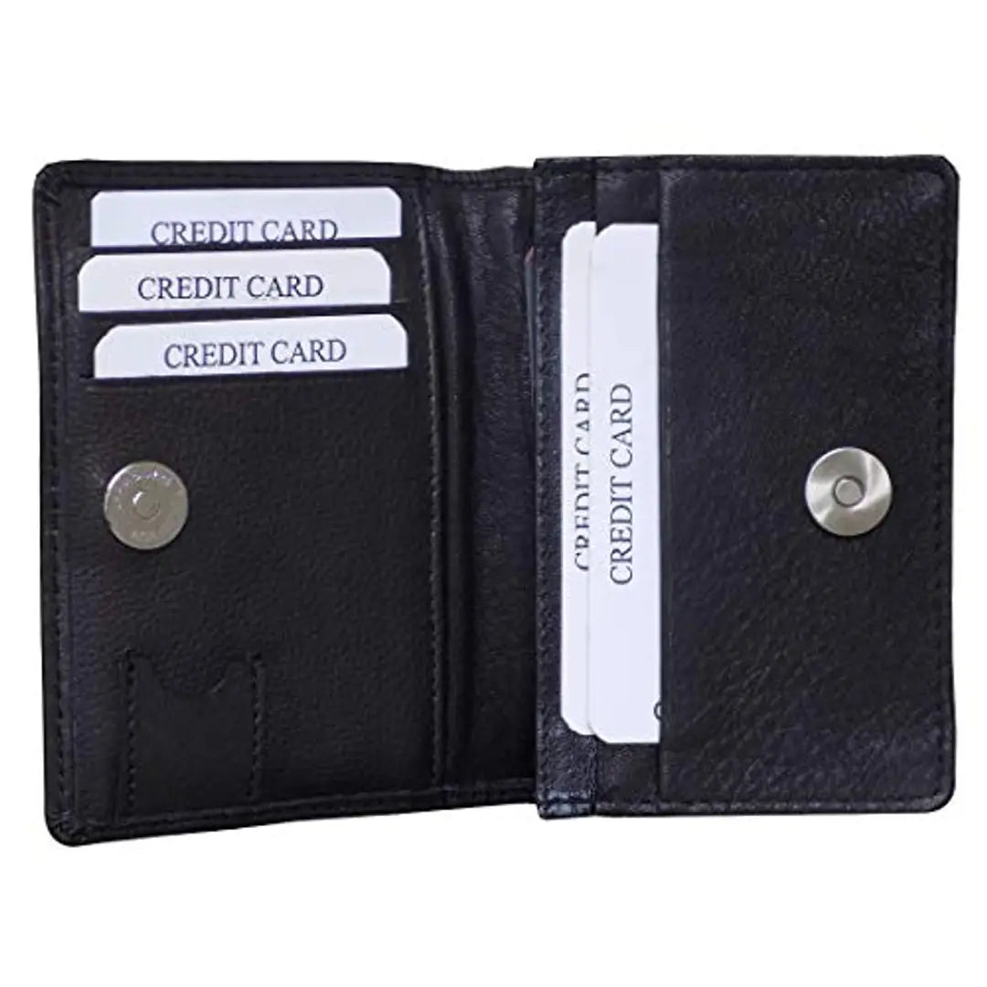 Style98 Men's, Women's, Boys, Girls Shoes Leather ATM Credit Card Holder Wallet (Black)