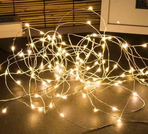 Beauty lights LTETTES 10 Meters 100 LED Silver Wire Warm White USB Powered Copper Wire Decorative Fairy String Lights (10MUSBSWW) Corded Electric