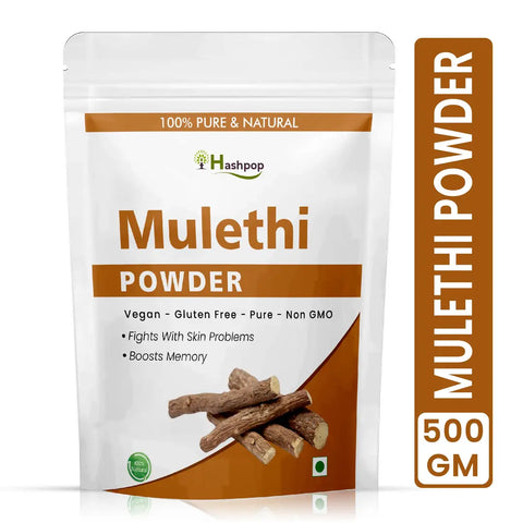 Hashpop Natural Mulethi Powder For Face Pack And Hair Pack glycyrrhizaglabra  Licorice Root 500g