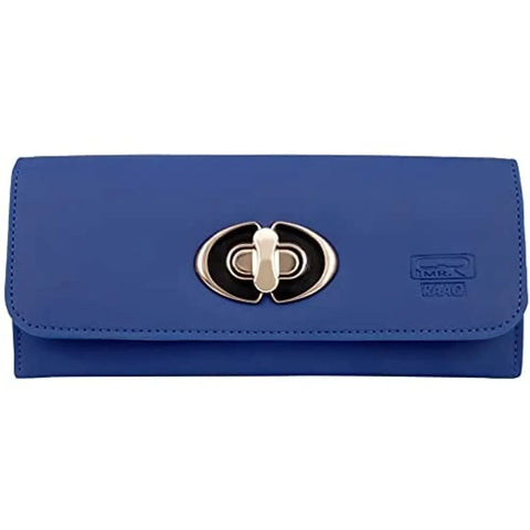 Women's and Girls Synthetic Leather Mobile Hand Purses Wallet Clutch 4 Seprate Multiples Cards Slots (GDFC-2104SAPPHIRE BLUE)