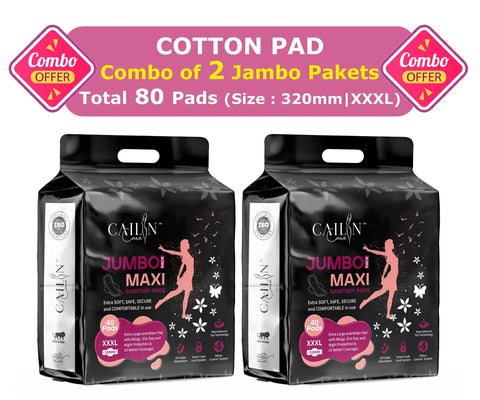 Extra Soft Cotton Sanitary Napkins ( XXXL Sanitary Pads ) (Combo of 2 Packet | Total 80 Pads)