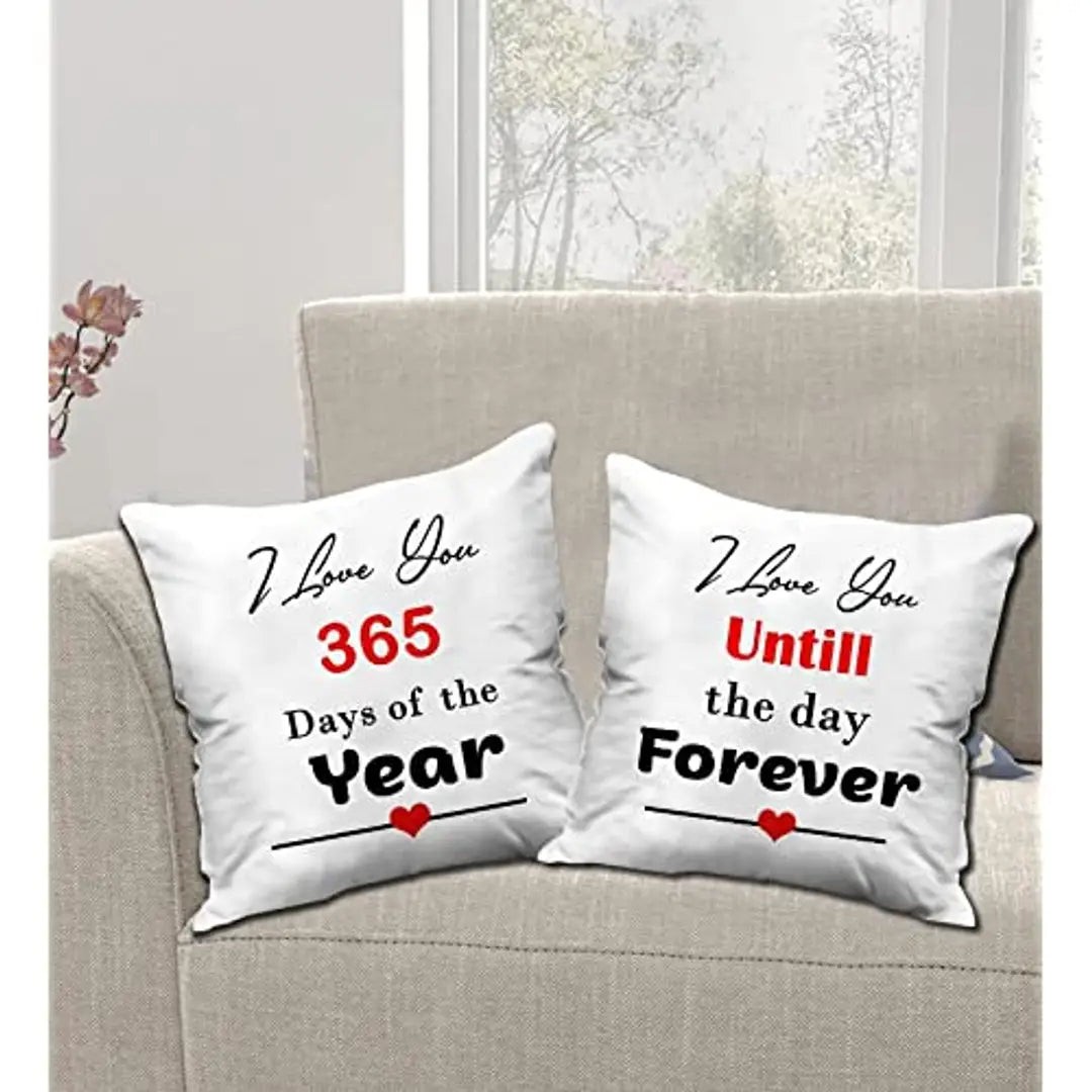 ME & YOU Valentine Day Gift for Wife/Husband/ Girlfriend/Boyfriend|Printed Cushion for Couples|Anniversary, Birthday Gift with Quote Printed Pair Cushions(16*16 in)