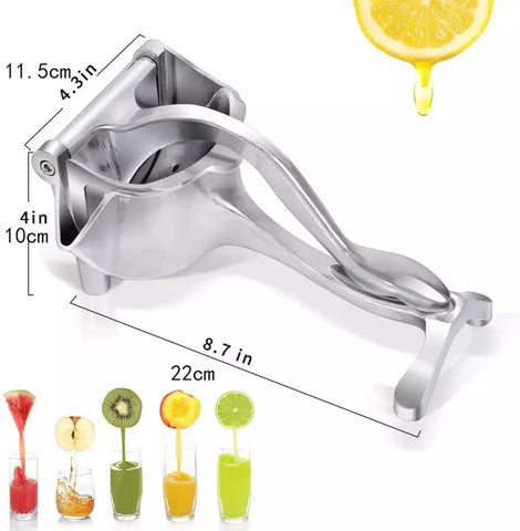 Manual Hand Press Fruit Juicer Heavy Quality With Detachable Lever And Removable Aluminum Manual Lime Juicer Hand Juicer, Juicer Instant, Orange Juicer, Steel Handle Juicer, Fruit Juicer (Aluminum, Silver Color)