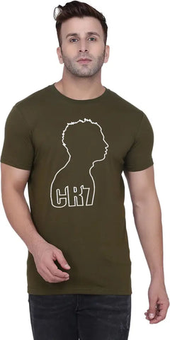 BET Branded Roundneck Printed T-Shirt (Large, Olive)