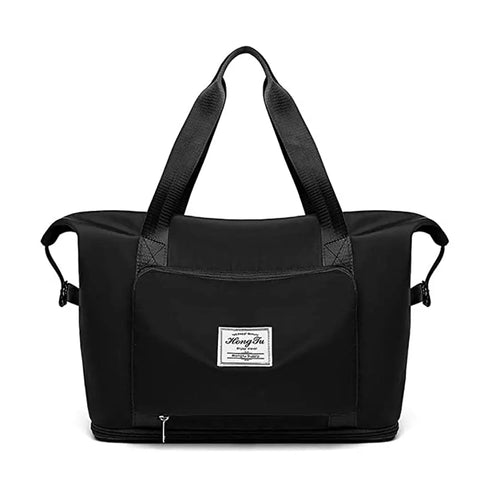 Lightniing Hammerz Nylon 285 Cms Travel Duffle Bag Expandable Folding Travel Bag for Women   Lightweight Waterproof Carry Luggage Bag for Travel ( Black)