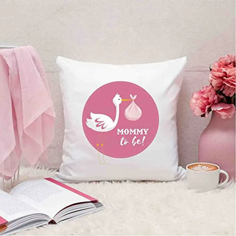 Designer Unicorn Printed Couple Cushion Cover with Filler, Mommy to be / papa to be 12X12 inches Set of 2
