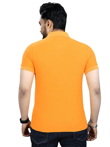 DYRECTDEALS Men's Regular Fit Yellow Polo T-Shirts-S