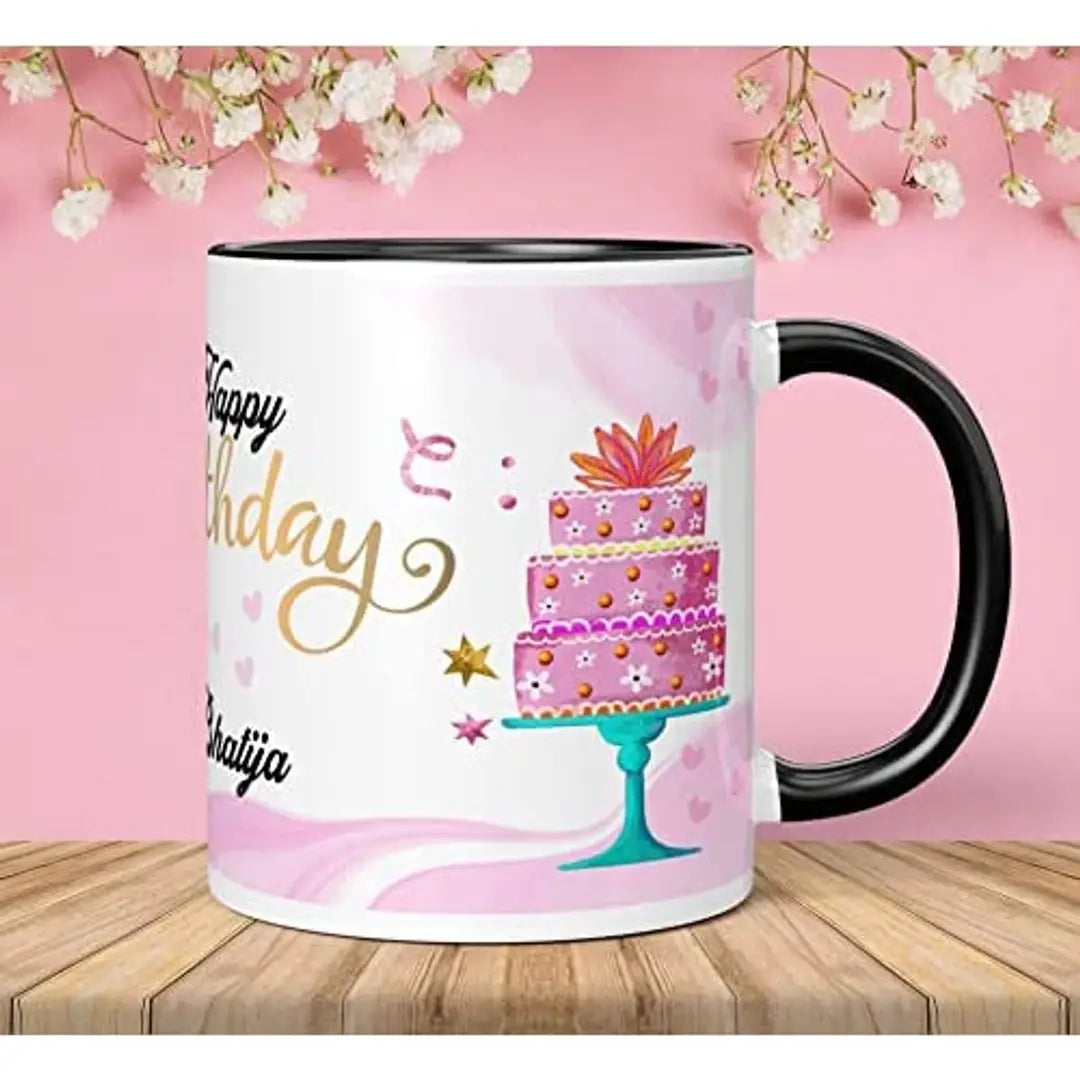 NH10 DESIGNS Happy Birthday Bhatija Printed Black Text Quote Family Name Printed Mug?For Bhatija Written Mug Birthday Gift For Bhatija Anniversary Mug For Bhatija Mug Gift For Bhatija?(Microwave Safe Ceramic Tea Coffee Mug- 350 ML) (HB3TM 19)